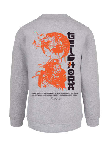 F4NT4STIC Sweatshirt Geishora Japan Streetstyle in grau meliert