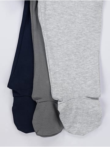 TupTam Baby Jungen Strampelhose mit Fuß 3er Pack in grau Modell 1