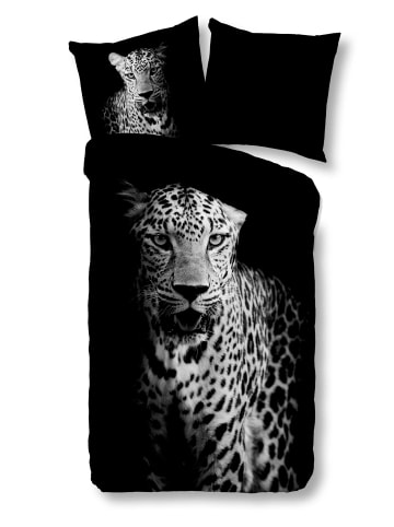 JACK 2 tlg. Mikrofaser Bettwäsche 135x200cm Leopard in Schwarz-Weiß