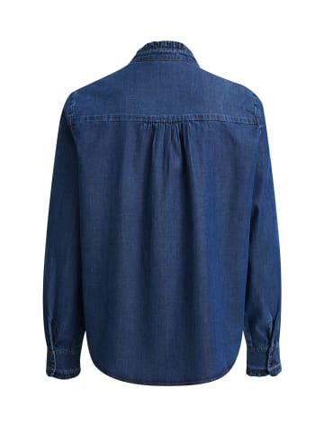 Smith&Soul Lyocell Denim Ruffle Blouse in Dark Denim