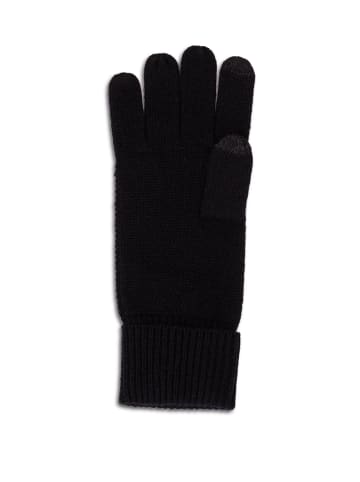 CASH-MERE.CH Bio Handschuhe mit Zopfmuster in Schwarz