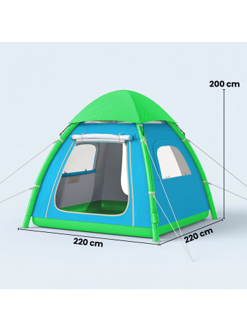 Outsunny Aufblasbares Zelt in Hellblau 220L x 220B x 200H cm