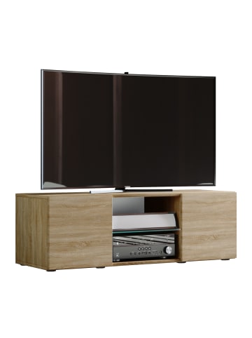 VCM Holz TV Lowboard Möbel Fernsehschrank Lowina in Sonoma-Eiche