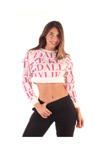 Kendall + Kylie Cropped Sweatshirt in Rosa