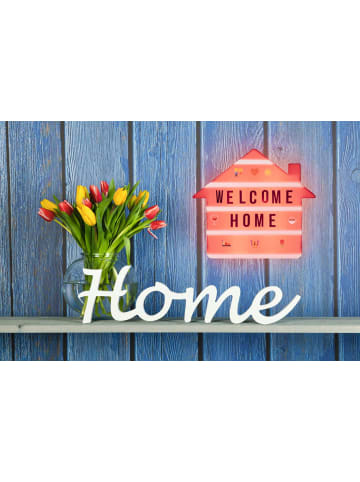 EASYmaxx LED-Leuchtkasten Haus 4,5V weiß 173 Buchstaben & 150 Moodjis  Weiß