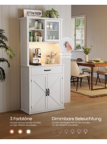 VASAGLE Küchenschrank Liry in Wolkenweiß - (B)80.4 x (H)180.3 x (T)39.7 cm