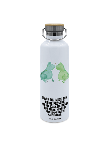 Mr. & Mrs. Panda Große Wasserflasche Frosch Liebe mit Spruch in Weiß