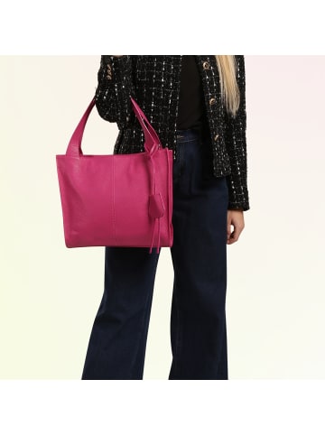 Toscanto Toscanto Schultertasche, Shopper Leder fuchsia, rosa ca. 33cm