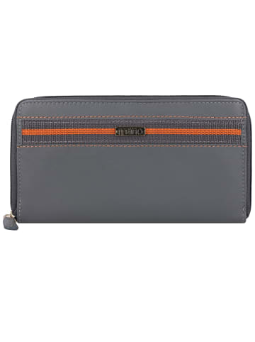 mano Don Leonardo Geldbörse RFID Leder 18 cm in grau