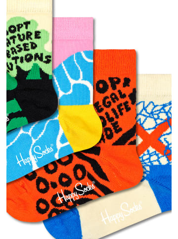 Happy Socks 4 Paar Socken Kids WWF Geschenk Box in Mehrfarbig