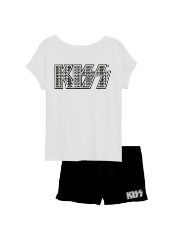 United Labels KISS - Schlafanzug  Kurz in schwarz/weiß