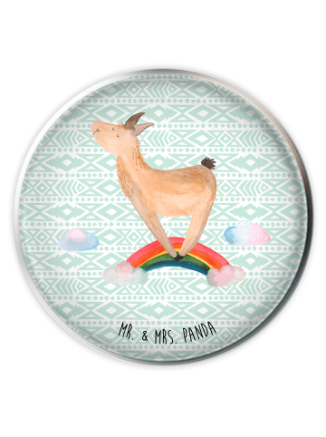 Mr. & Mrs. Panda Stöpsel Lama Regenbogen ohne Spruch in Aztekenblau