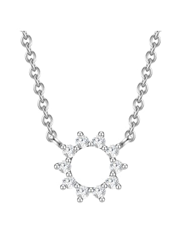 Glanzstücke München Halskette Blume/Kreis Sterling Silber Zirkonia in silber