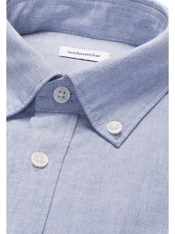 Seidensticker Leinenhemd Slim in Hellblau