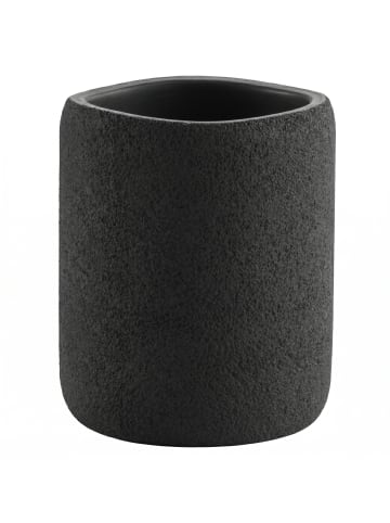 Douceur d’Intérieur Zahnbürstenbehälter AQUAMARBRE in Schwarz, Ø 8,5 x (H) 10 cm