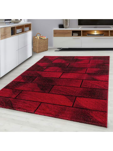 Kurzflor Teppich Balia in Rot