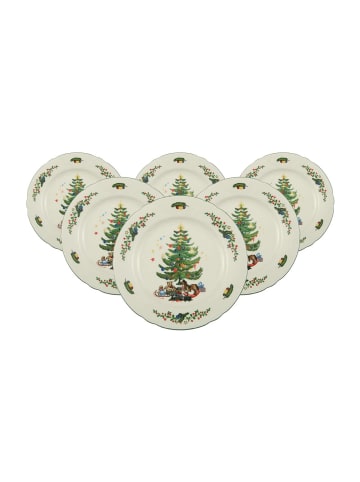 Seltmann Weiden 6er Set Brotteller Marieluise Weihnachten ø 17,1 cm in weiß-grün