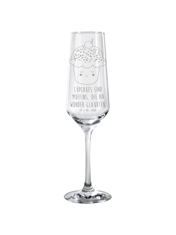 Mr. & Mrs. Panda Trinkglas Cupcake mit Spruch in Transparent