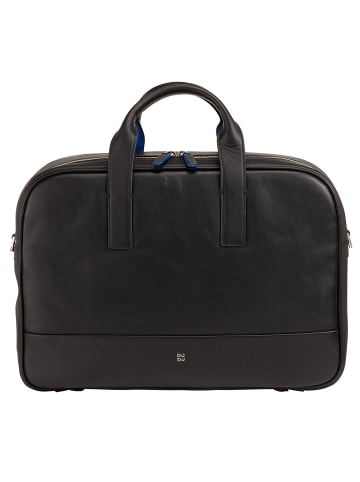 DuDu Boston Aktentasche Leder 42 cm Laptopfach in schwarz