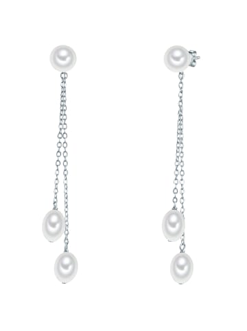 Valero Pearls Ohrhänger Sterling Silber Süßwasser-Zuchtperle in silber