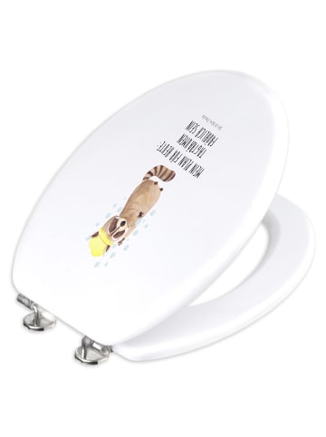 Mr. & Mrs. Panda Klodeckel Waschbär mit Spruch in Weiß