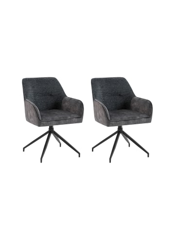 byLiving 2er-Set: Esszimmerstuhl JACKY in Anthrazit/Schwarz - (B) 62 x (H)  87 x (T) 56 cm