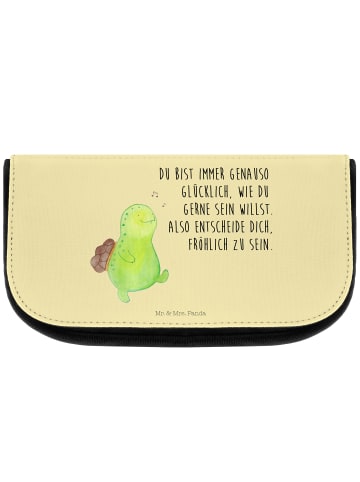Mr. & Mrs. Panda Beauty Bag Schildkröte Pfeifen mit Spruch in Gelb Pastell