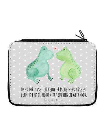 Mr. & Mrs. Panda Federmappe Frosch Liebe mit Spruch in Grau Pastell