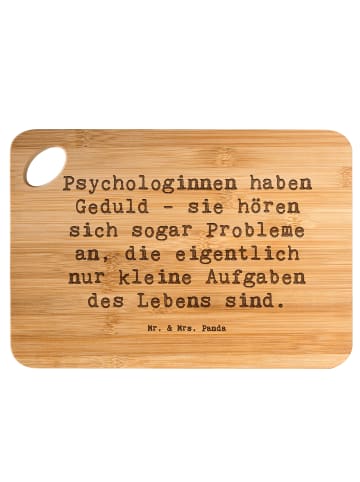 Mr. & Mrs. Panda Holzbrett Spruch Geduldige Psychologin mit Spruch in Braun