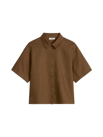 Marc O'Polo DENIM Kurzarm-Bluse relaxed in Umbra Brown