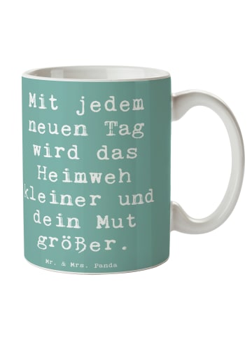 Mr. & Mrs. Panda Geschenktasse Spruch Heimweh überwinden Mut mit... in Meeresbrise