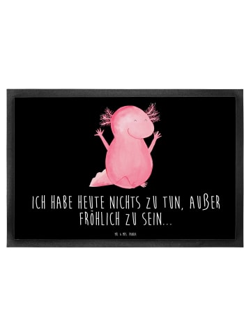 Mr. & Mrs. Panda fußmatte Axolotl Hurra mit Spruch in Schwarz
