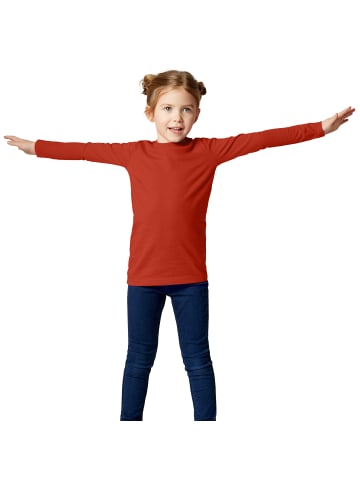 tectake Einfarbiges Langarm-Shirt für Kinder, weinrot