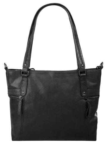SPIKES & SPARROW Shopper echt Leder in schwarz