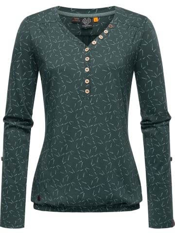 ragwear Langarmshirt Pinchi Dots in Dark Green