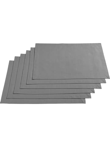 REDBEST Baumwolle Tischset 6er-Pack Seattle in grau