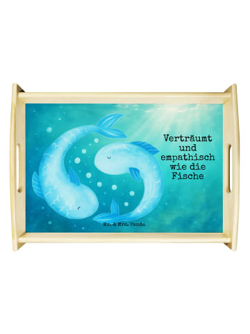 Mr. & Mrs. Panda betttablett Sternzeichen Fische Design mit Spruch in Weiß