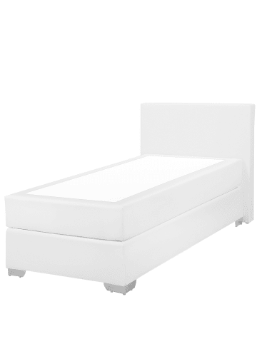 Beliani Boxspring Bett PRESIDENT in Weiß/Silber - (W) 99 x (H) 92 x (L) 211 cm