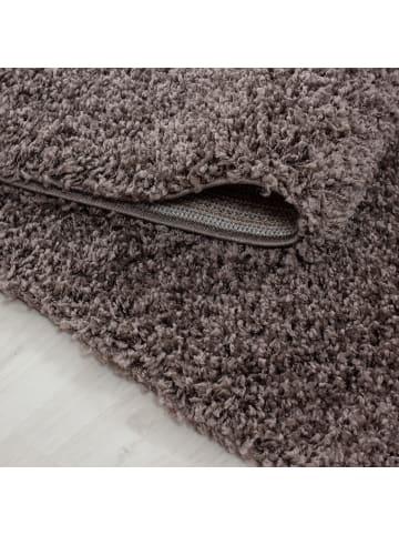 KADIMA DESIGN Teppich Hochflor Shaggy Waschbar Einfarbig RHEIN Strapazierfähig in Taupe