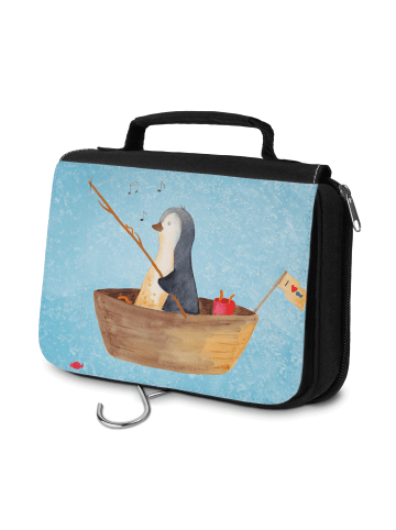 Mr. & Mrs. Panda Kulturbeutel Pinguin Angelboot ohne Spruch in Eisblau