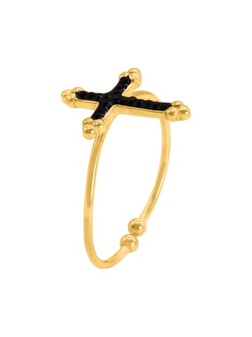 Steel_Art Ring mit Kreuz Damen Secun goldfarben in Goldfarben
