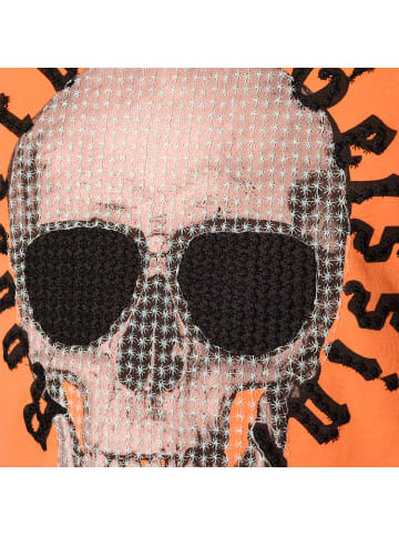 Roberto Geissini Stitched Skull T-Shirt Orange