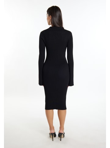 faina Damen Jersey Etuikleid in Schwarz