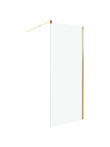 Beliani Duschwand AHAUS in Transparent/Gold - (W) 80 x (H) 190 x (L) 80 cm