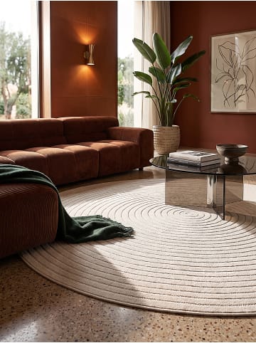 KADIMA DESIGN Teppich Outdoor Abstrakt pflegeleicht Balkon Terrasse Outdoor in Creme