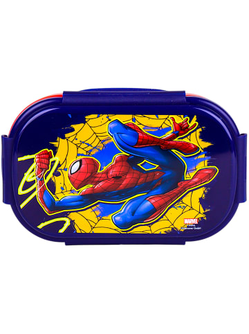 Spiderman Brotdose Spider-Man mit 2-Fach-Unterteilung & Göffel-Messer in Bunt