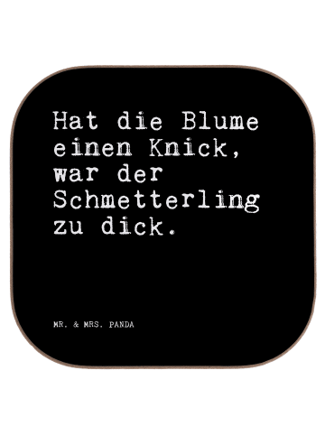 Mr. & Mrs. Panda Bierdeckel Hat die Blume einen... mit Spruch in Schwarz