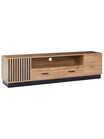 Beliani TV-Möbel MANAIA in Braun/Schwarz - (W) 180 x (H) 49 x (L) 38 cm