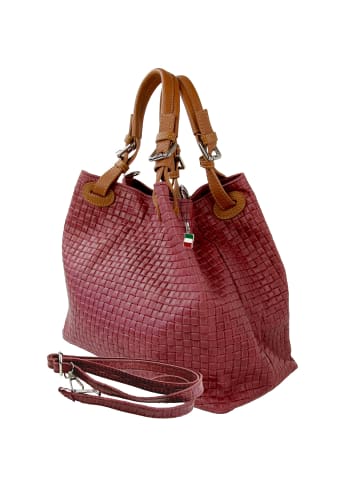 Florence Florence Handtasche, Umhängetasche Leder dunkelrot, bordeaux ca. 31cm