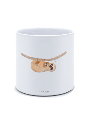 Mr. & Mrs. Panda Kübel für Pflanzen Faultier Kind ohne Spruch in Weiß